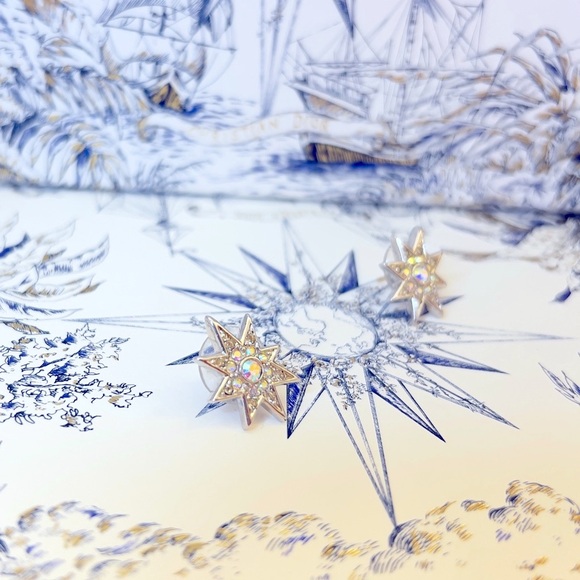 DIOR “Star Light, Star Bright” Gold Plated Pierced Earrings by Christian Dior - Picture 15 of 16